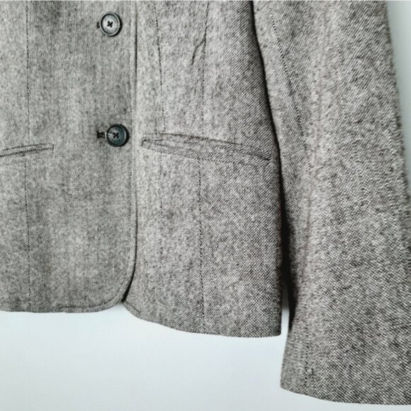 MICHAEL KORS Wool Blend Button up Blazer Jacket Tweed Style Gray Fabric Sz 4 - Picture 4 of 13
